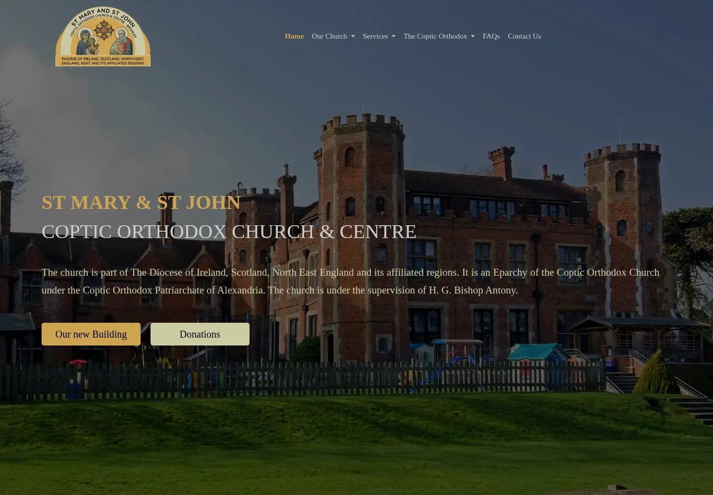 Captured homepage of stmaryandstjohn.org in the current scan