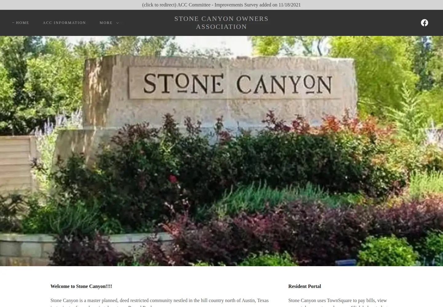 Captured homepage of stonecanyonoa.org in the current scan