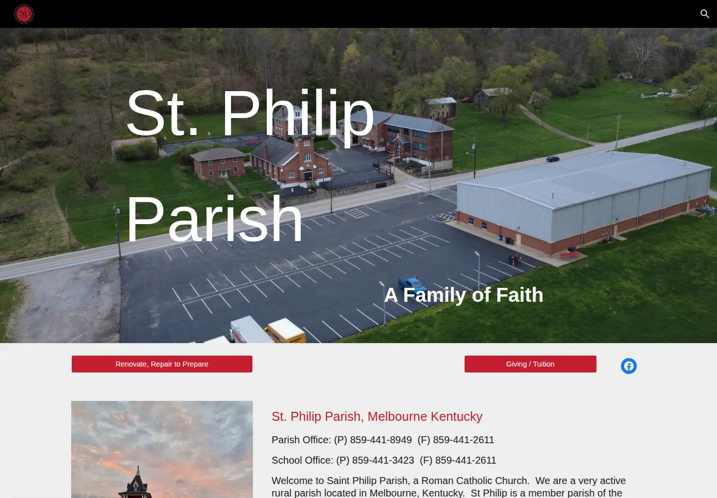 Captured homepage of stphilipky.org in the current scan