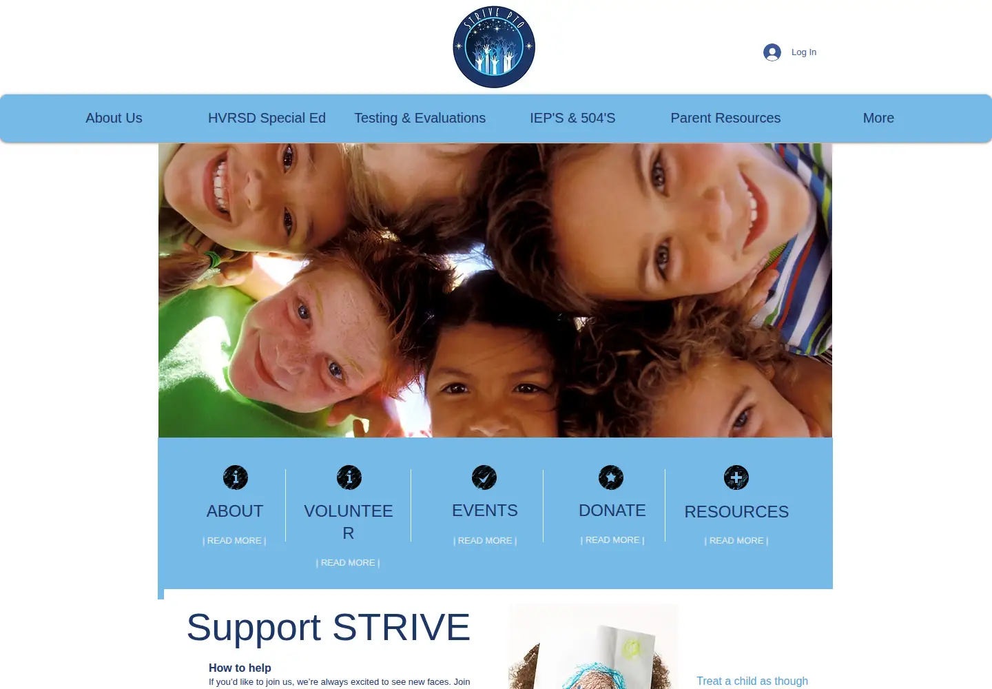 Captured homepage of strivepto.org in the current scan