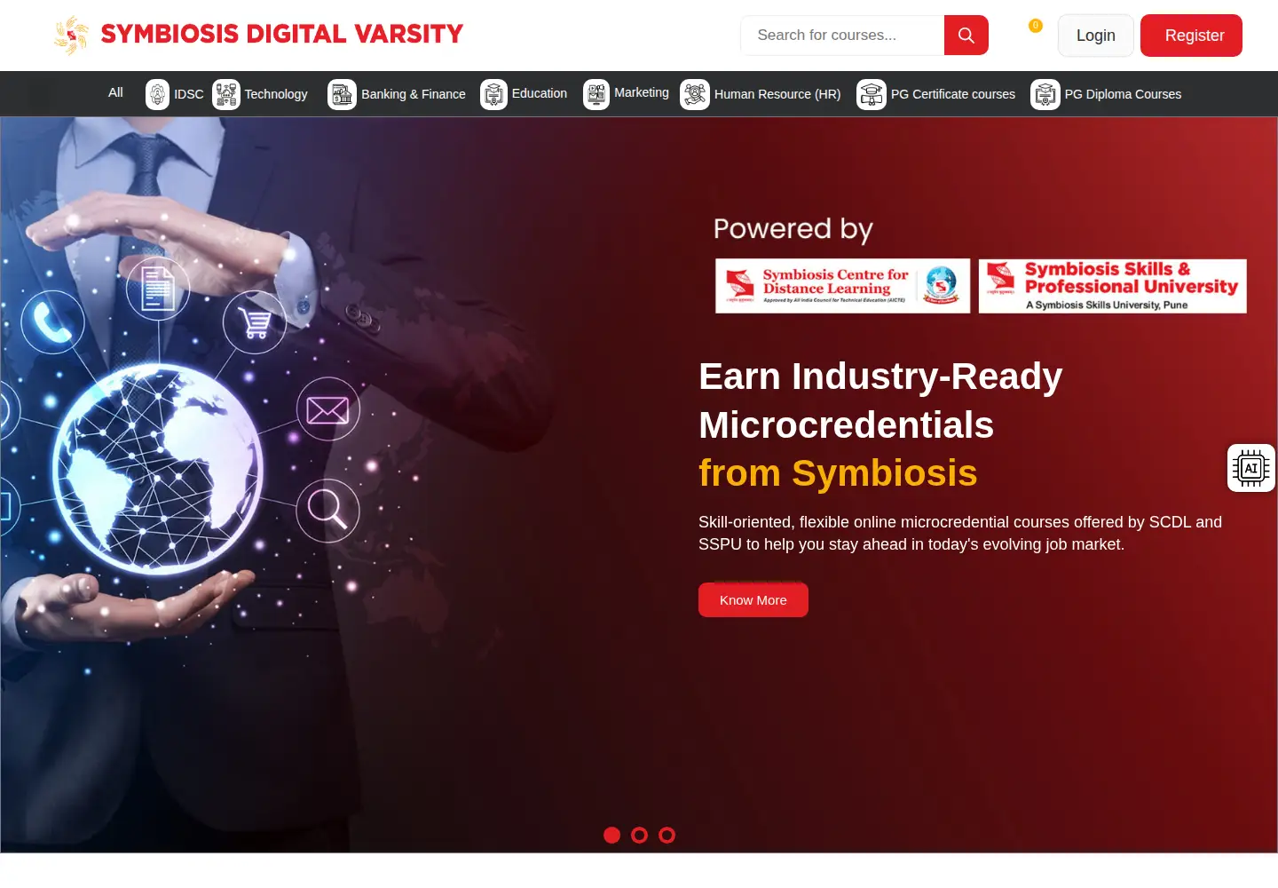 Screenshot of symbiosisdigivarsity.org