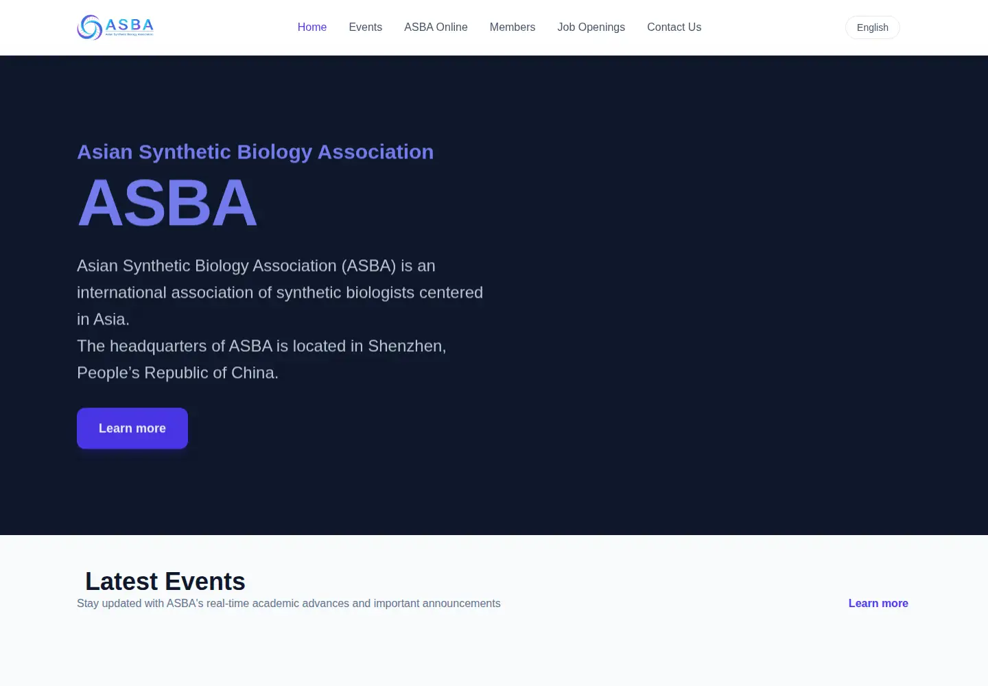 Captured homepage of synbioasia.org in the current scan
