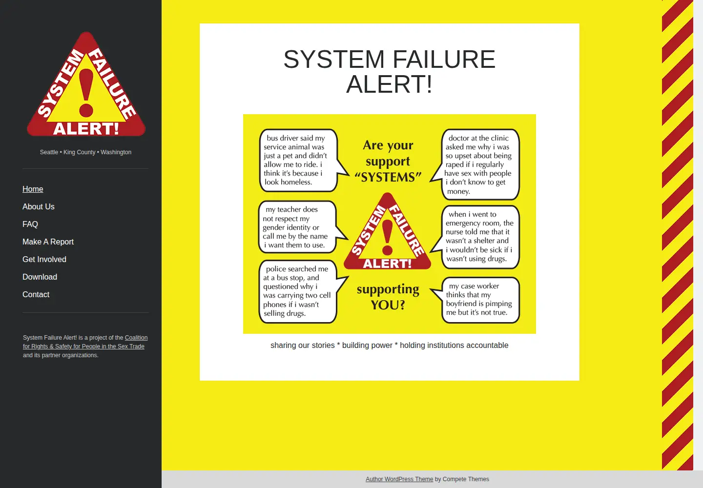 Screenshot of systemfailurealert.org