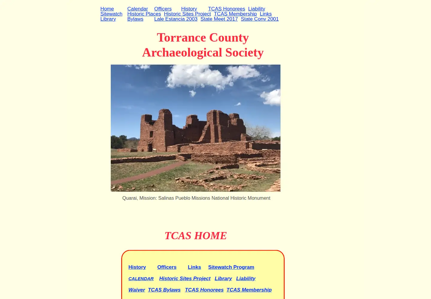 Screenshot of tcasnm.org