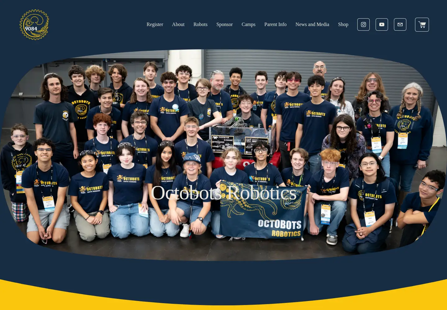 Captured homepage of teamoctobots.org in the current scan