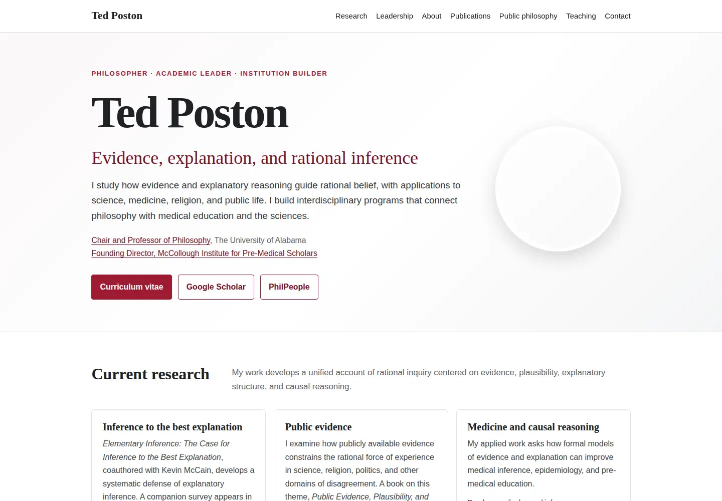 Captured homepage of tedposton.org in the current scan