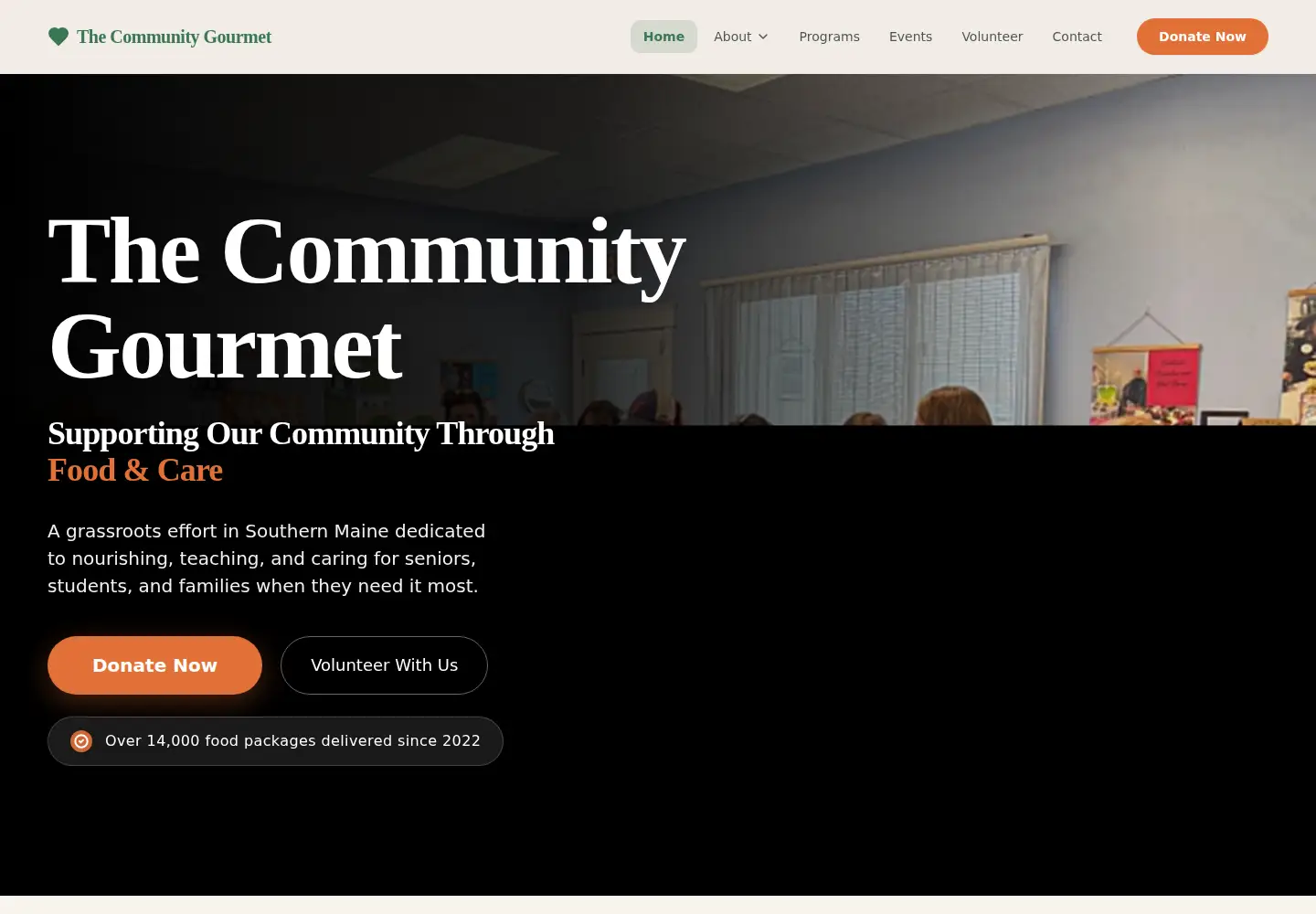Screenshot of thecommunitygourmet.org