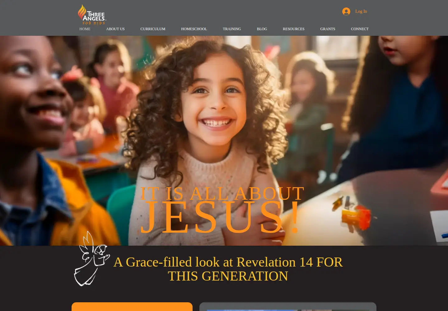 Captured homepage of threeangelsforkids.org in the current scan