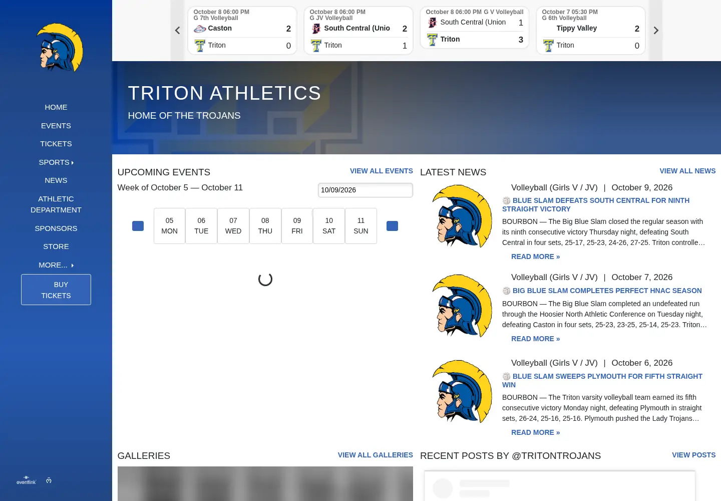Captured homepage of tritontrojans.org in the current scan