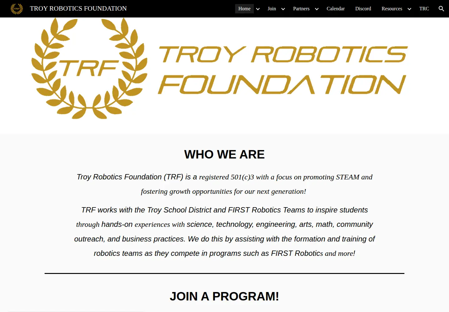 Screenshot of troyrf.org