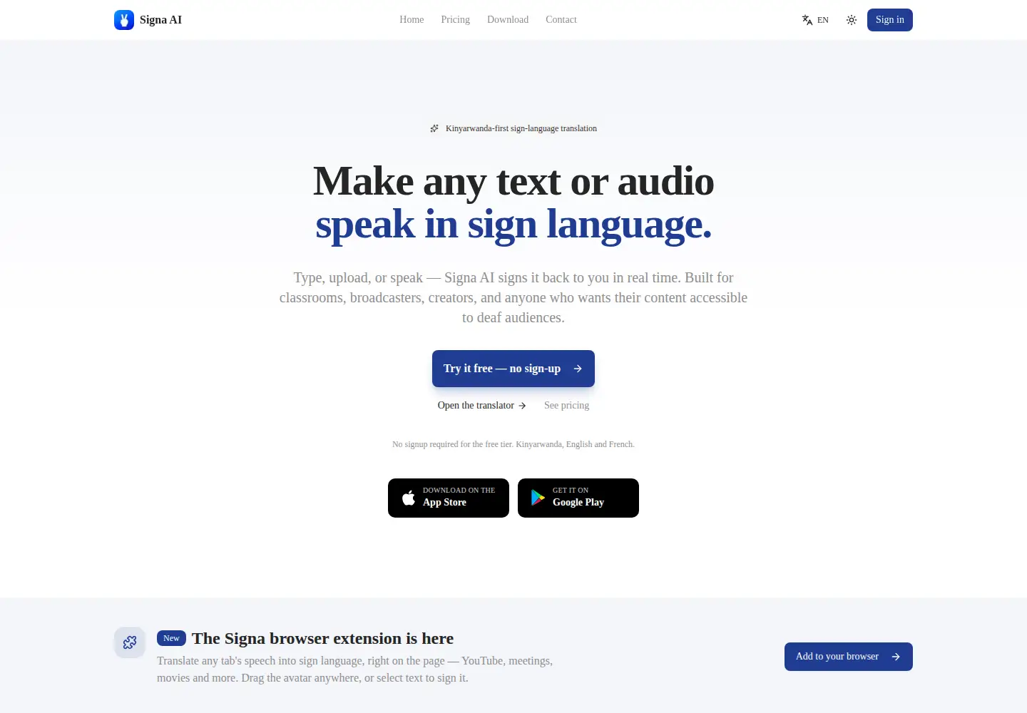 Screenshot of usesigna.org