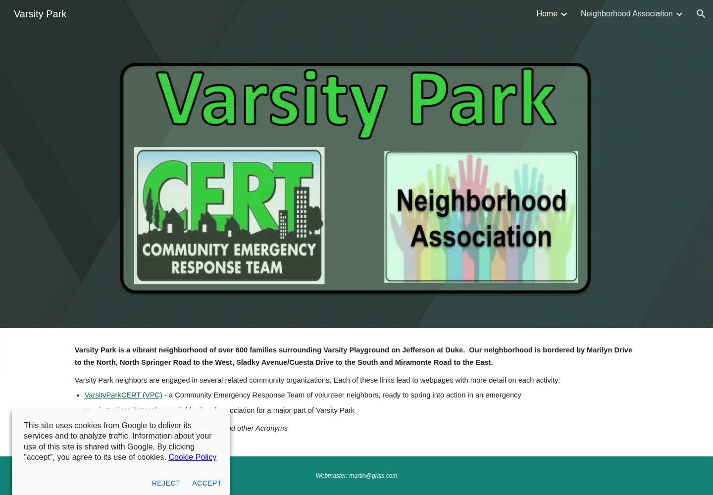 Screenshot of varsity-park.org