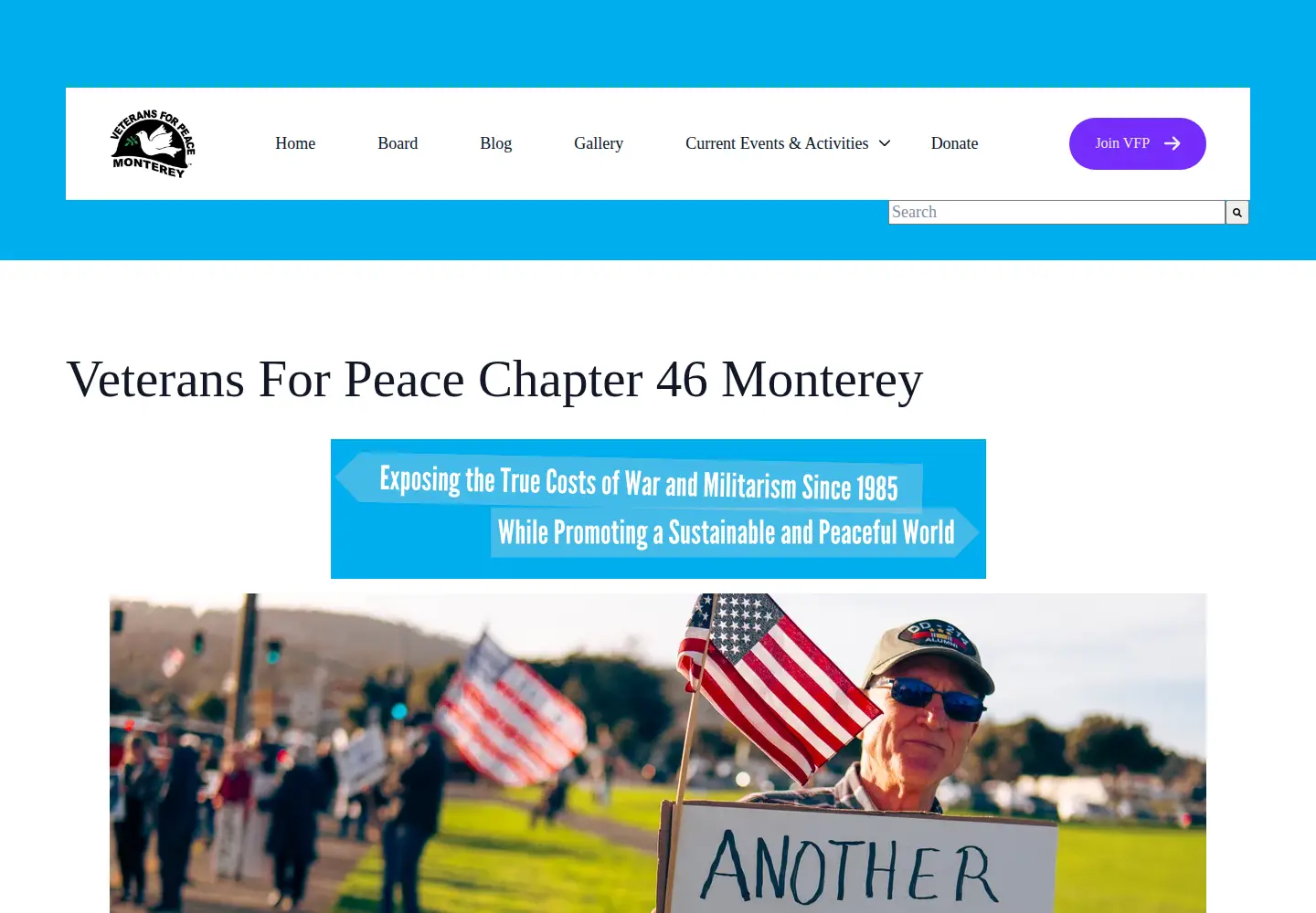 Captured homepage of vfp46.org in the current scan