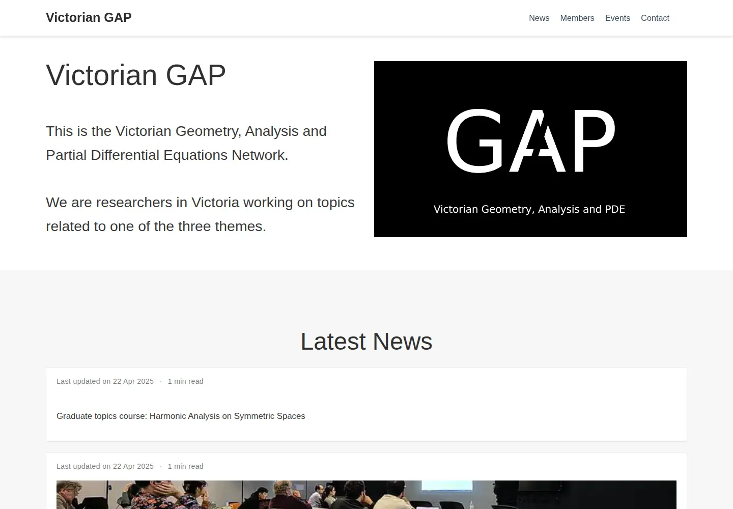 Screenshot of vicgap.org