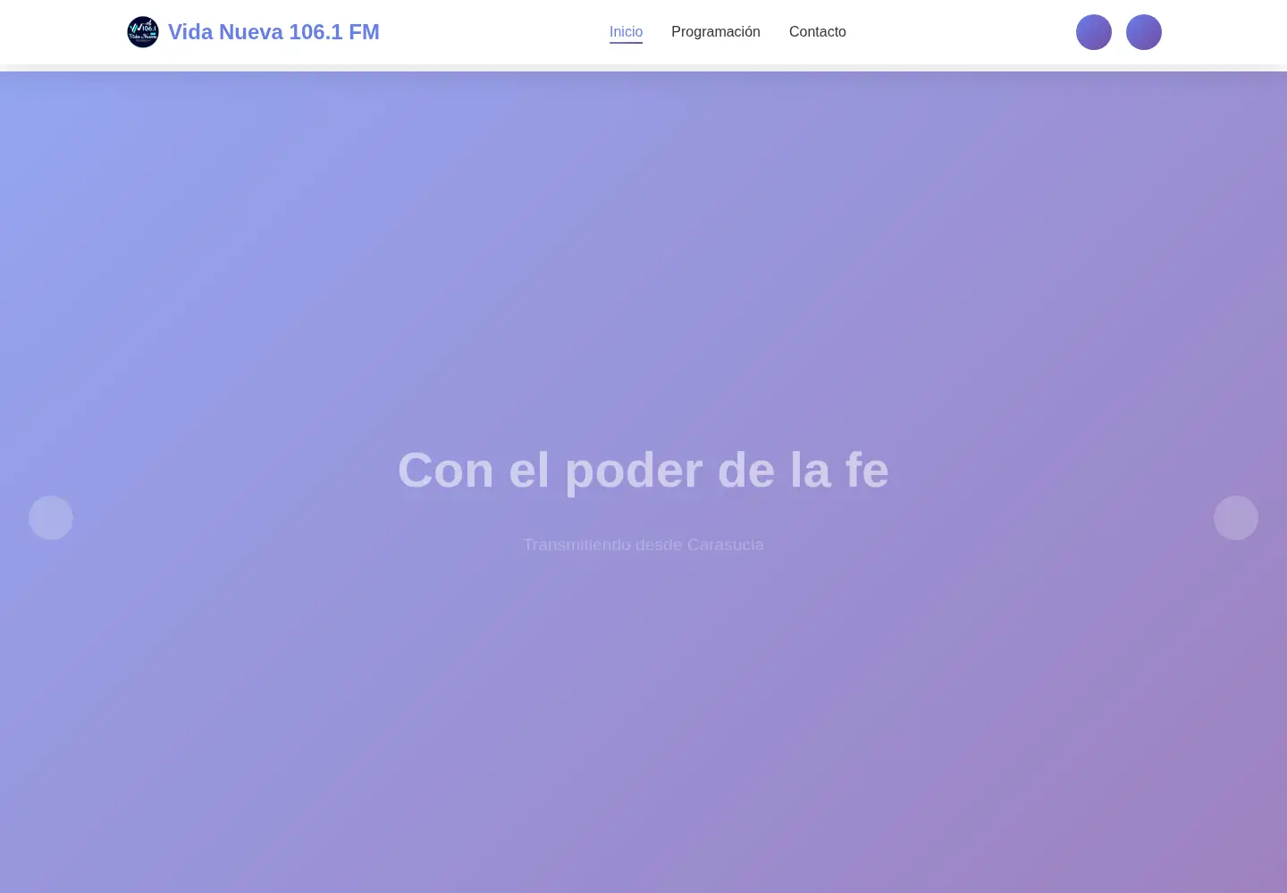 Screenshot of vidanuevaradio.org