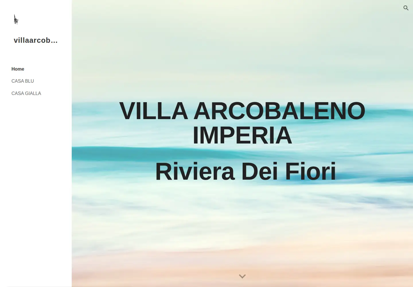 Captured homepage of villaarcobaleno.org in the current scan