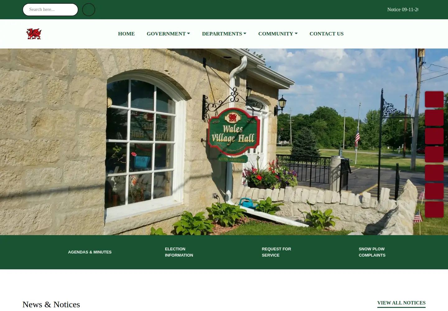Screenshot of villageofwales.org