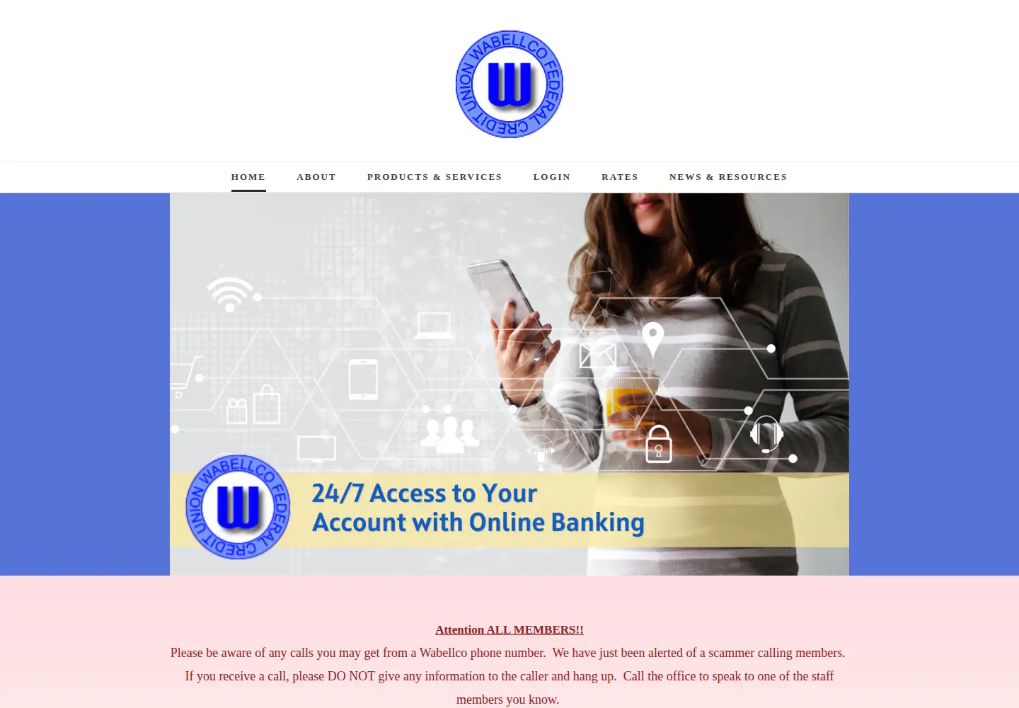 Screenshot of wabfcu.org