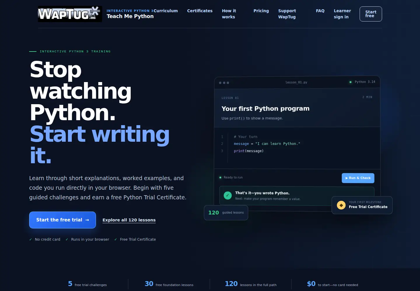 Screenshot of waptug.org