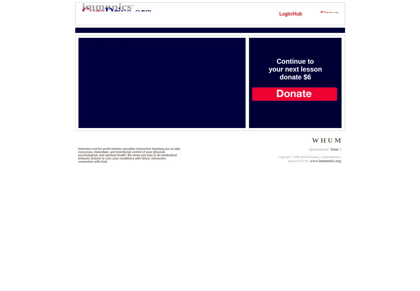 Captured homepage of wayimmune.org in the current scan