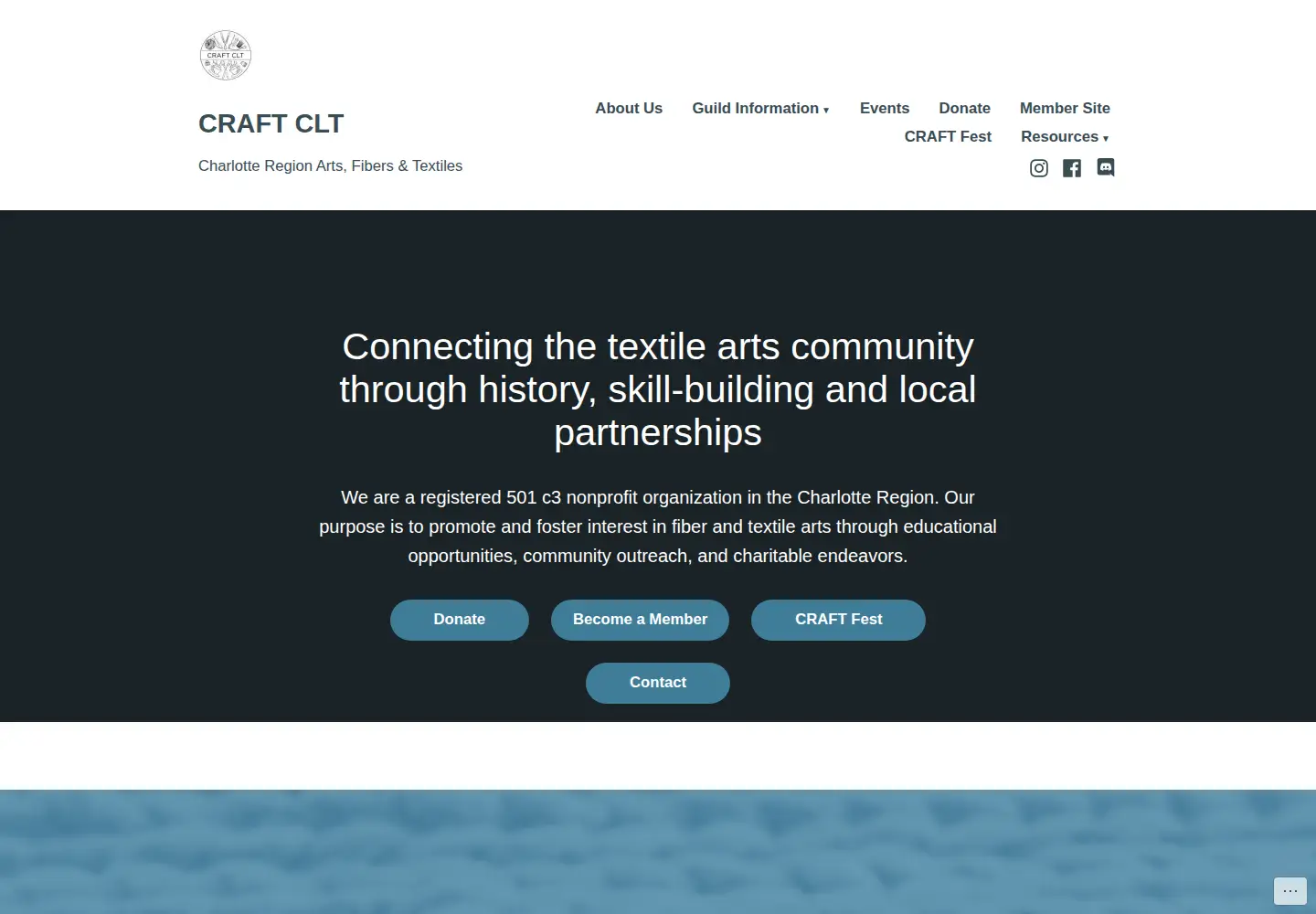 Captured homepage of wecraftclt.org in the current scan