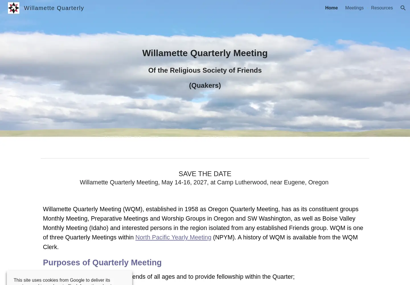 Captured homepage of willamettequarterly.org in the current scan