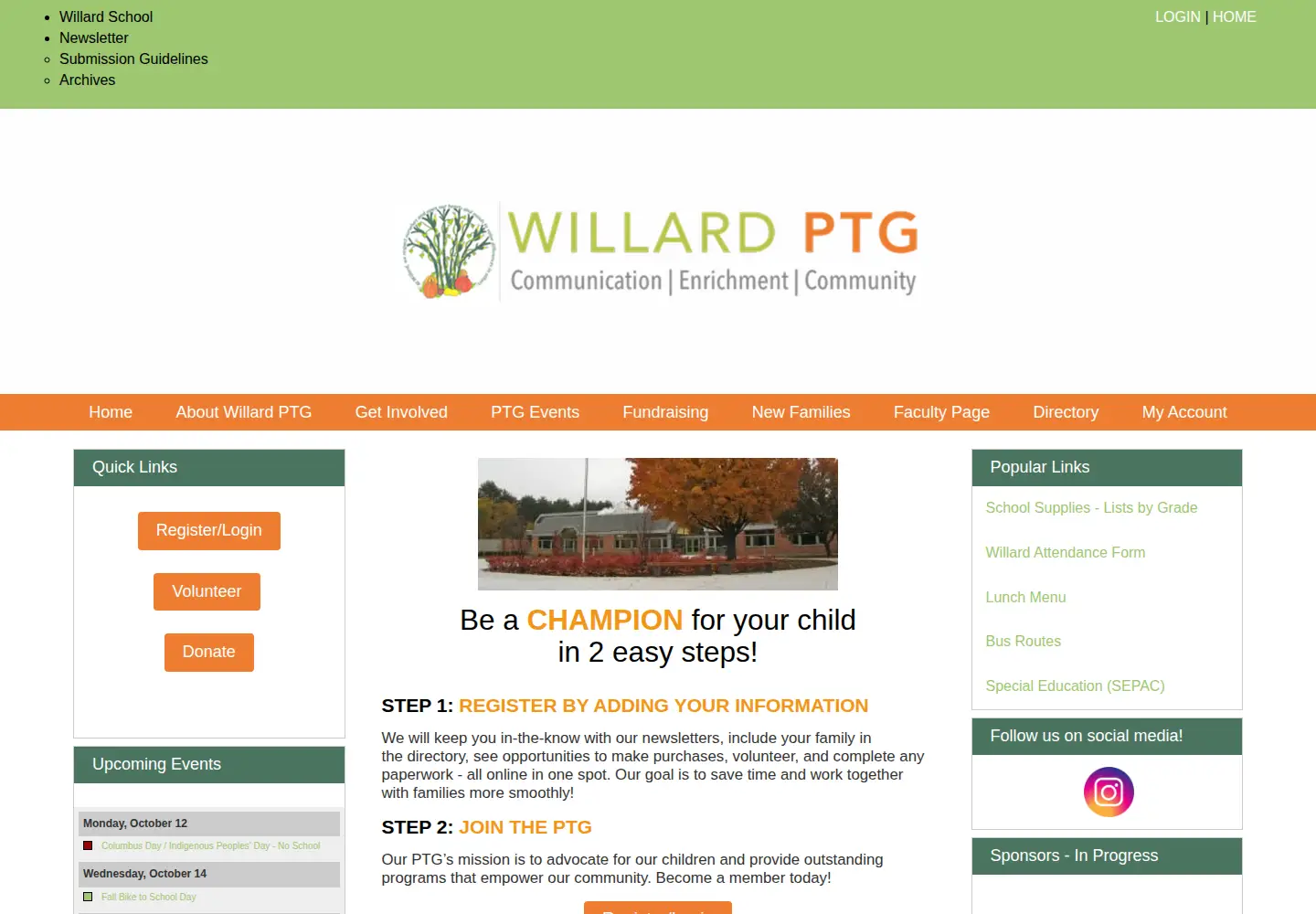 Captured homepage of willardptg.org in the current scan