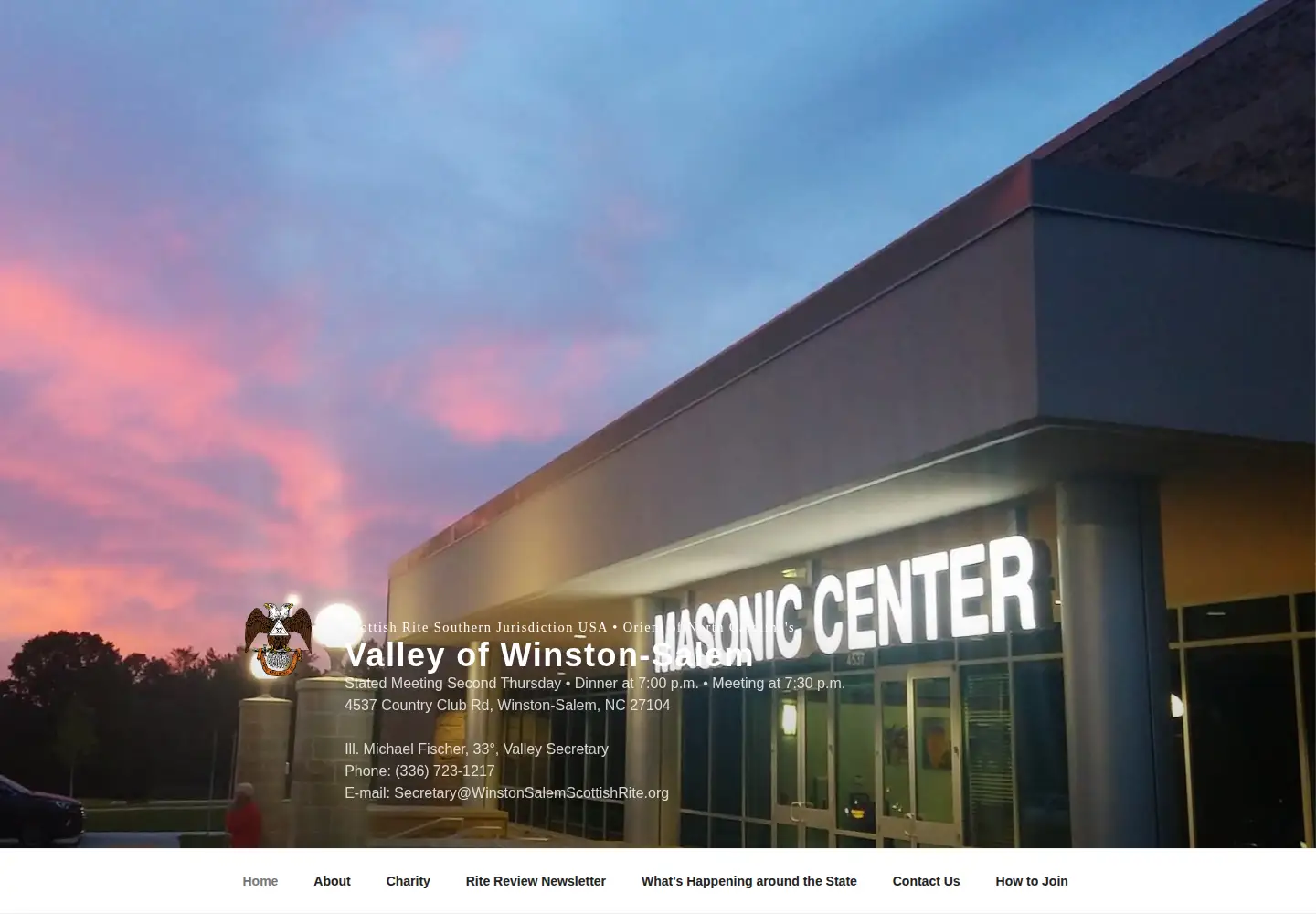 Screenshot of winstonsalemscottishrite.org