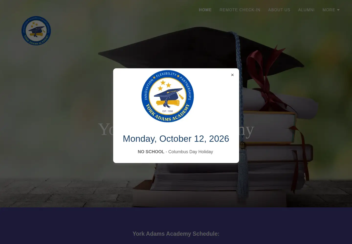 Screenshot of yorkadamsacademy.org