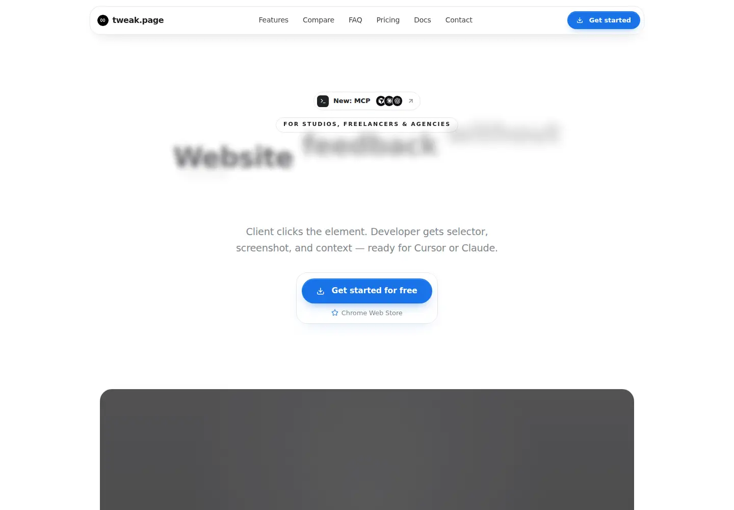 Screenshot of tweak.page