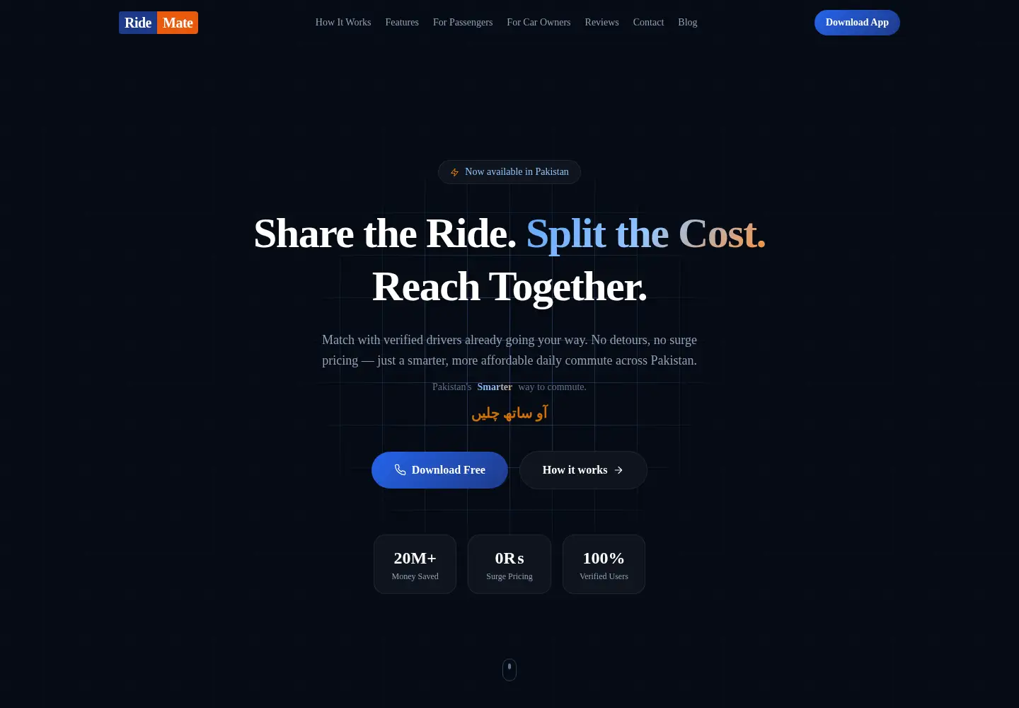 Screenshot of ridemate.pk