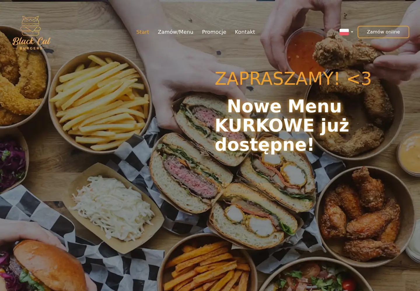 Screenshot of blackcatburgers.pl
