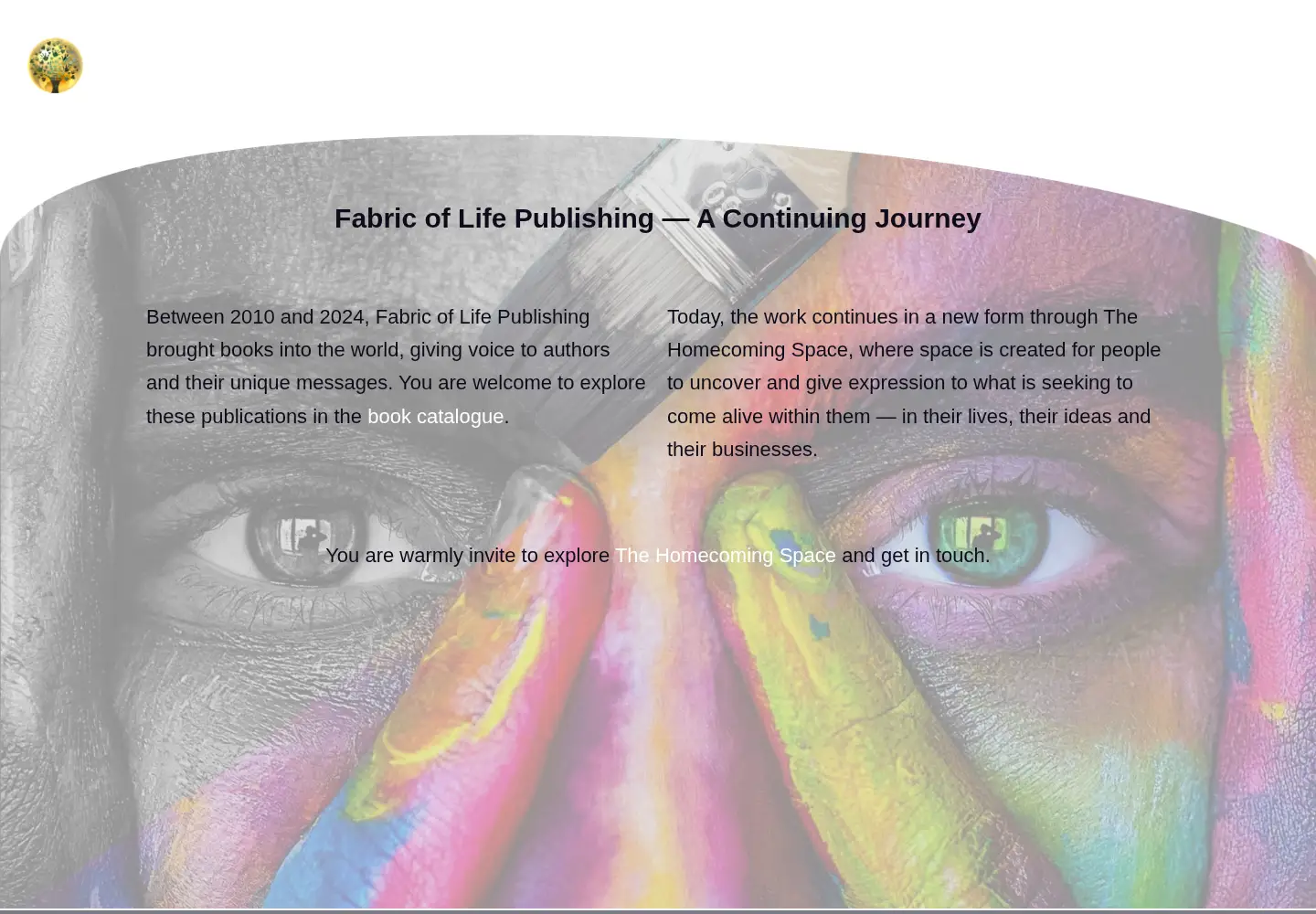 Captured homepage of fabricoflife.pub in the current scan