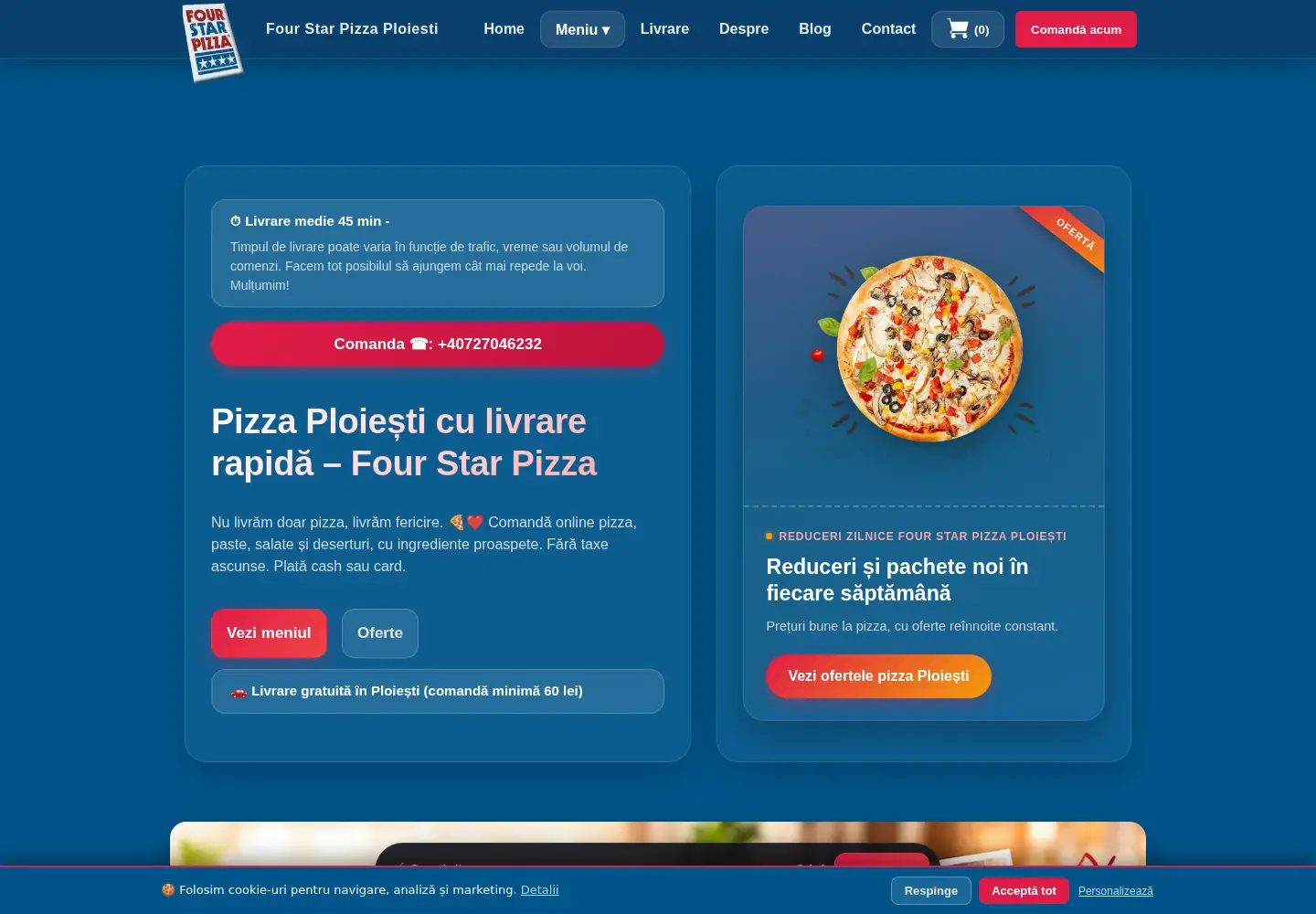 Screenshot of fourstarpizzaploiesti.ro