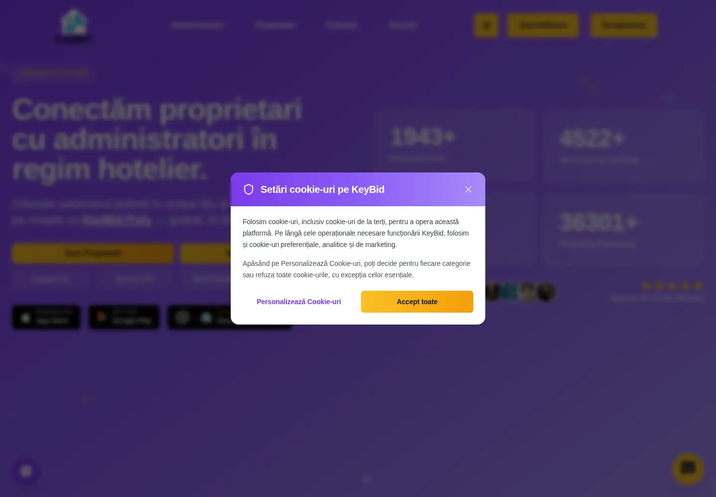 Captured homepage of keybid.ro in the current scan