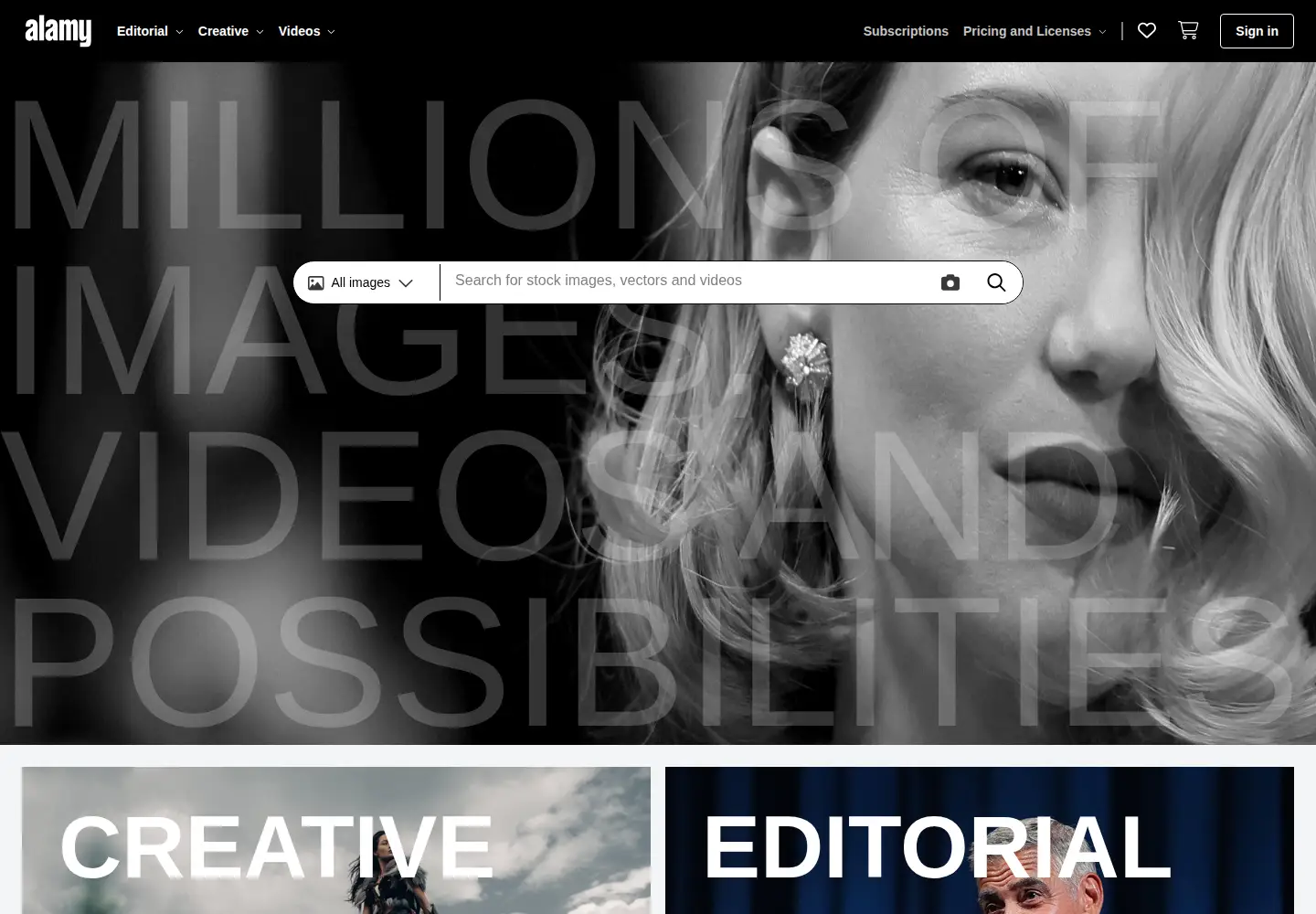 Screenshot of alamy.com