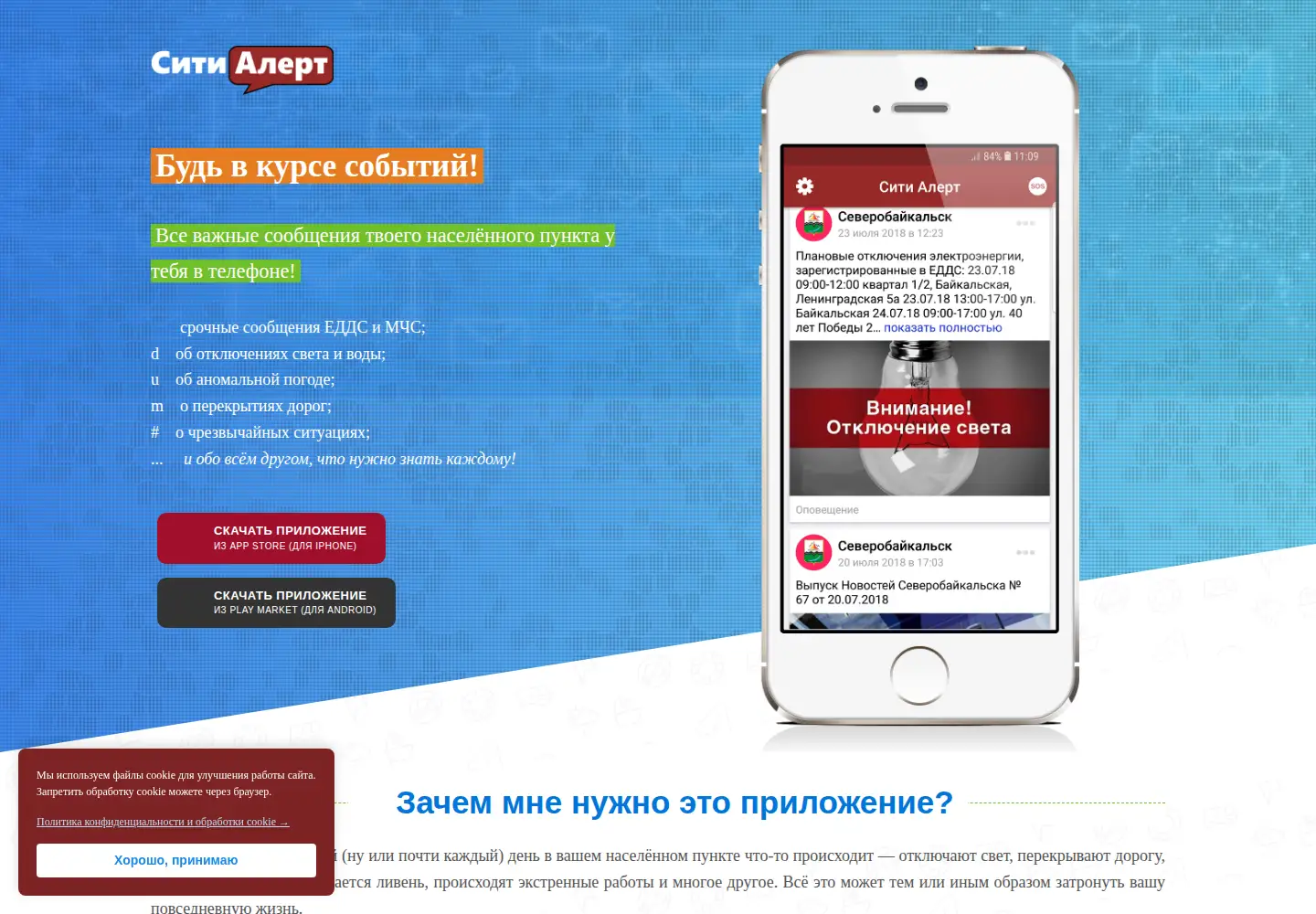 Captured homepage of cityalert.ru in the current scan