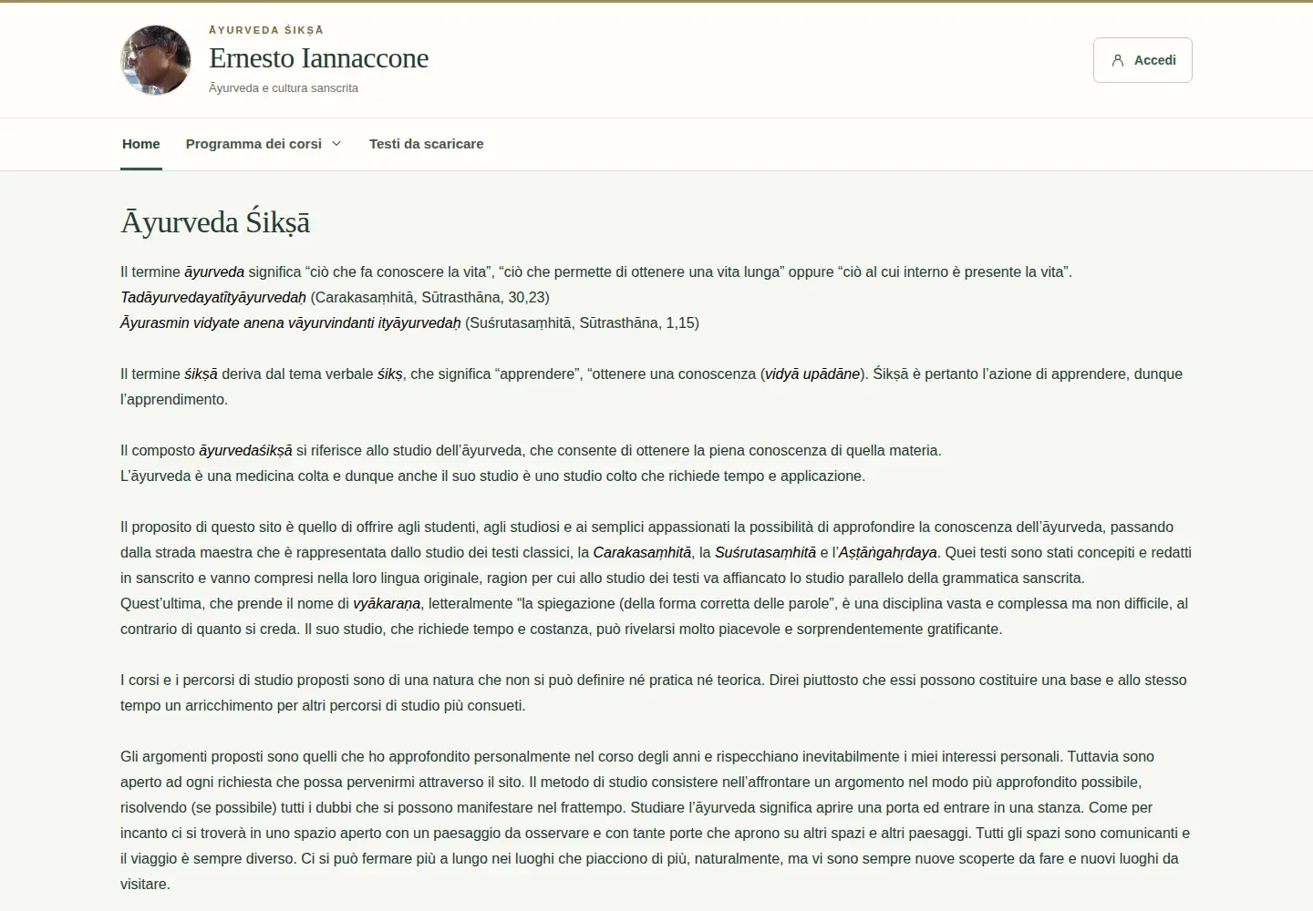 Captured homepage of ernestoiannaccone.shiksha in the current scan