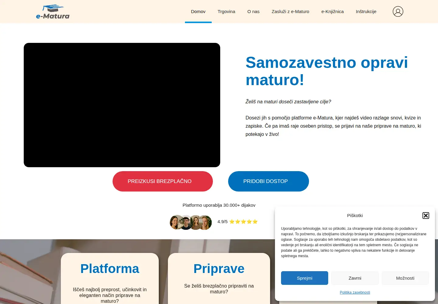 Screenshot of ematura.si