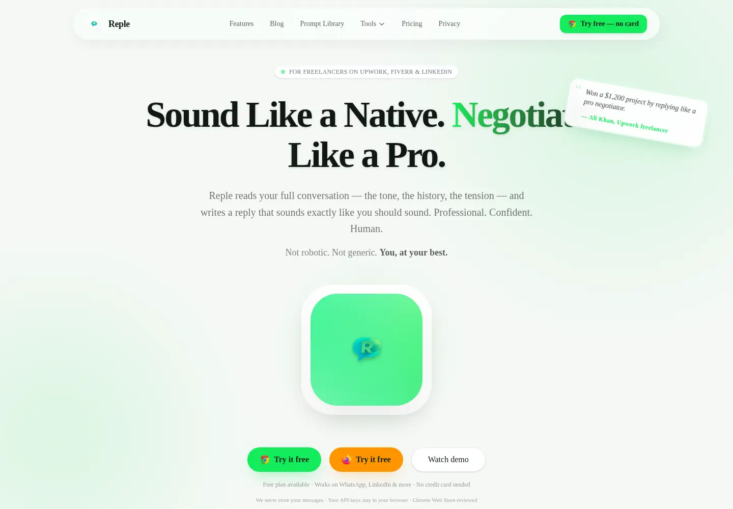 Screenshot of repleai.site