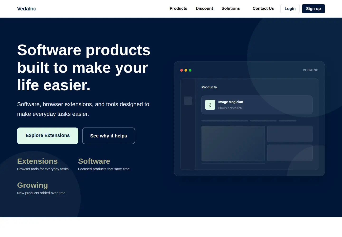 Captured homepage of vedainc.site in the current scan