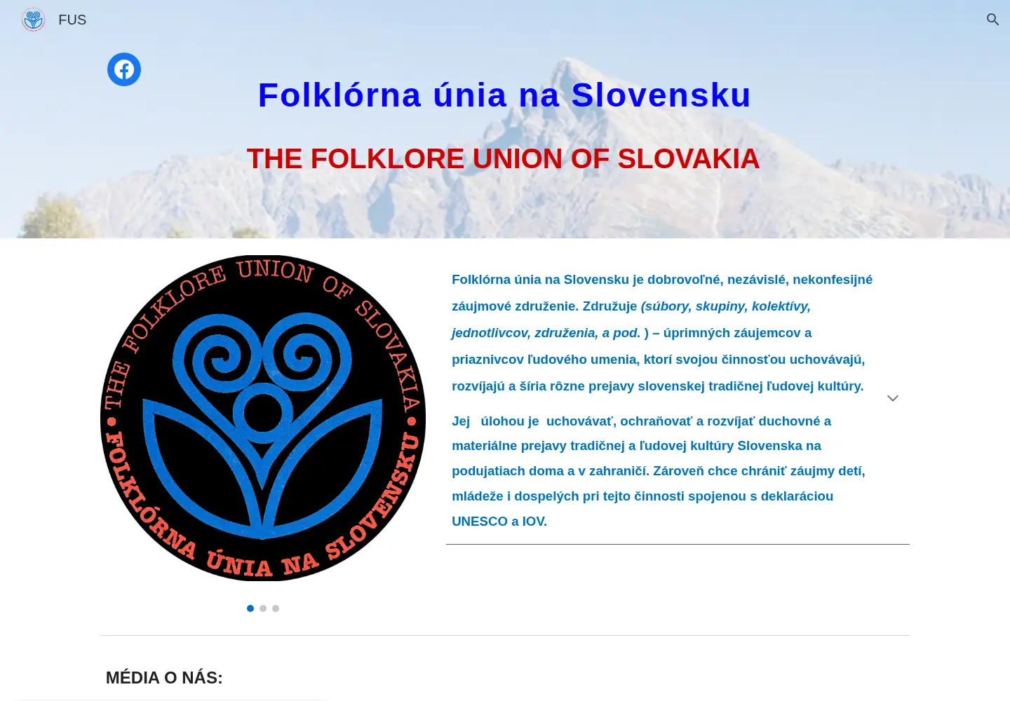 Captured homepage of folklornaunia.sk in the current scan