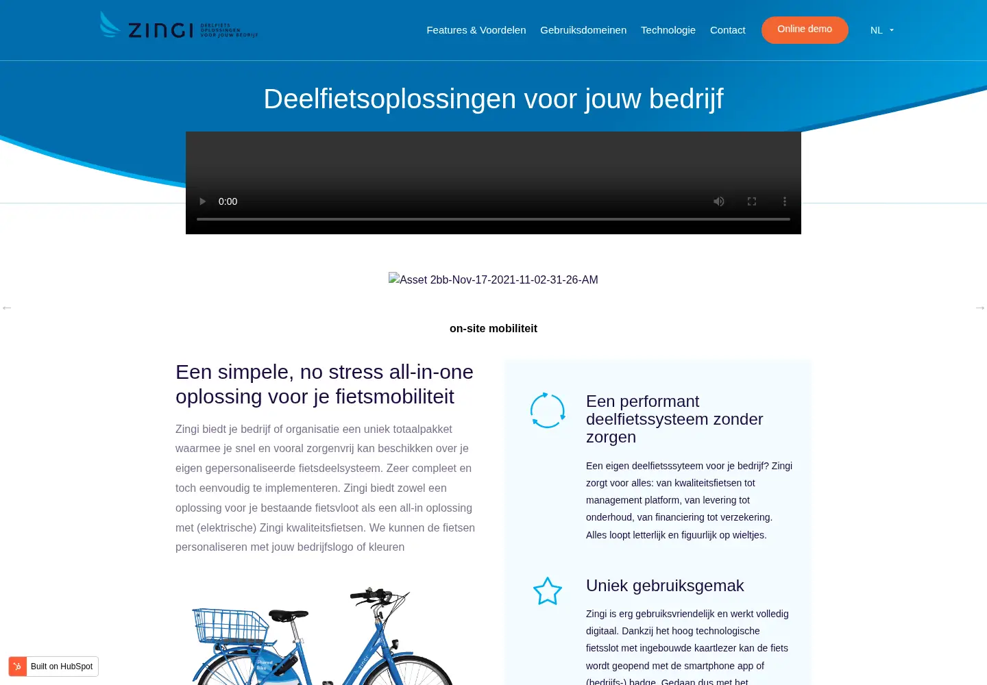 Captured homepage of zingi.solutions in the current scan