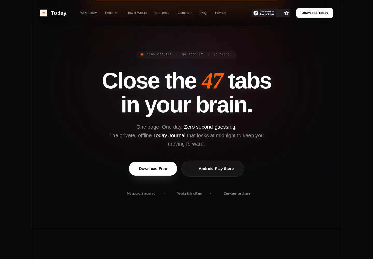 Captured homepage of usetoday.space in the current scan