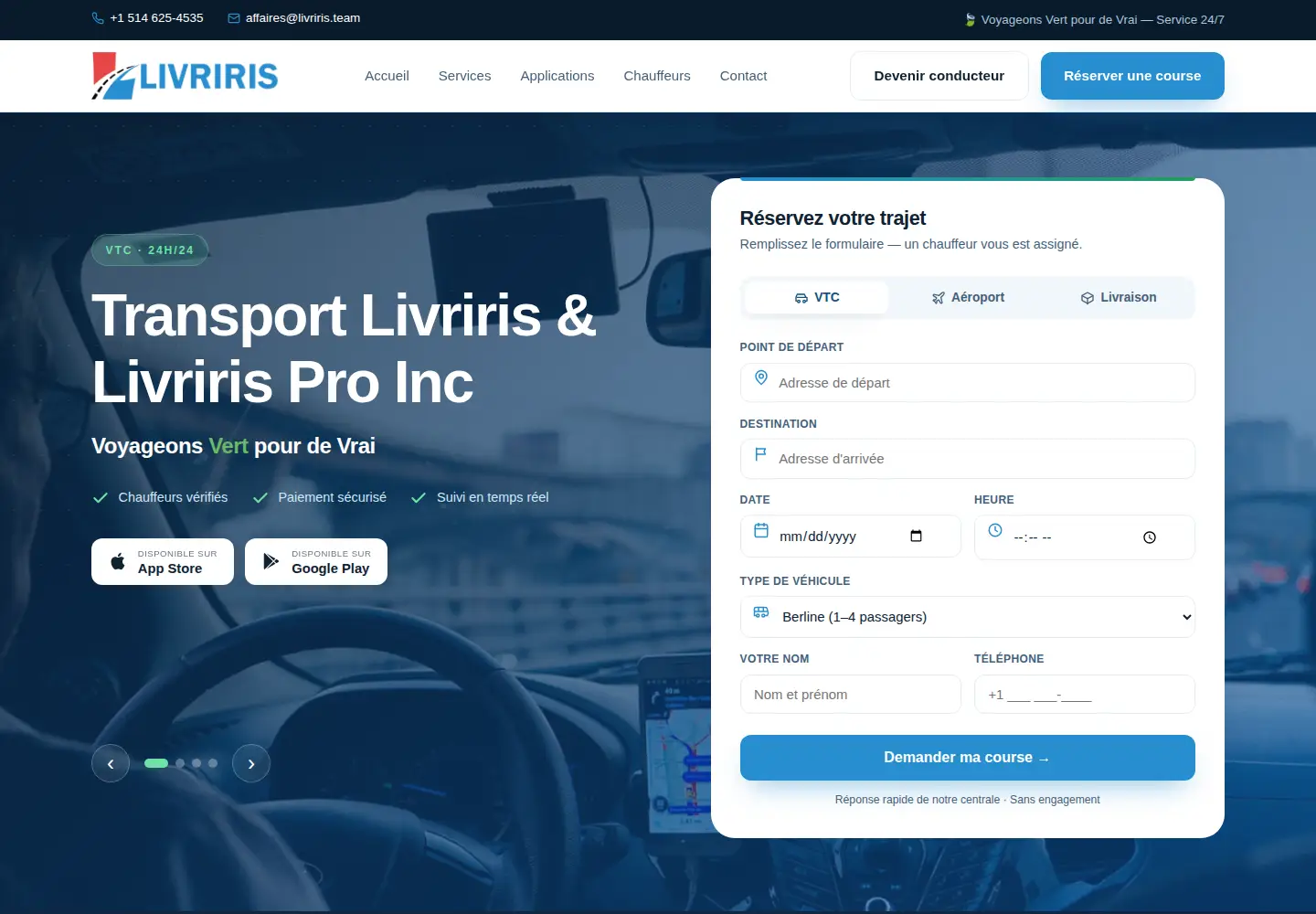 Captured homepage of livriris.team in the current scan