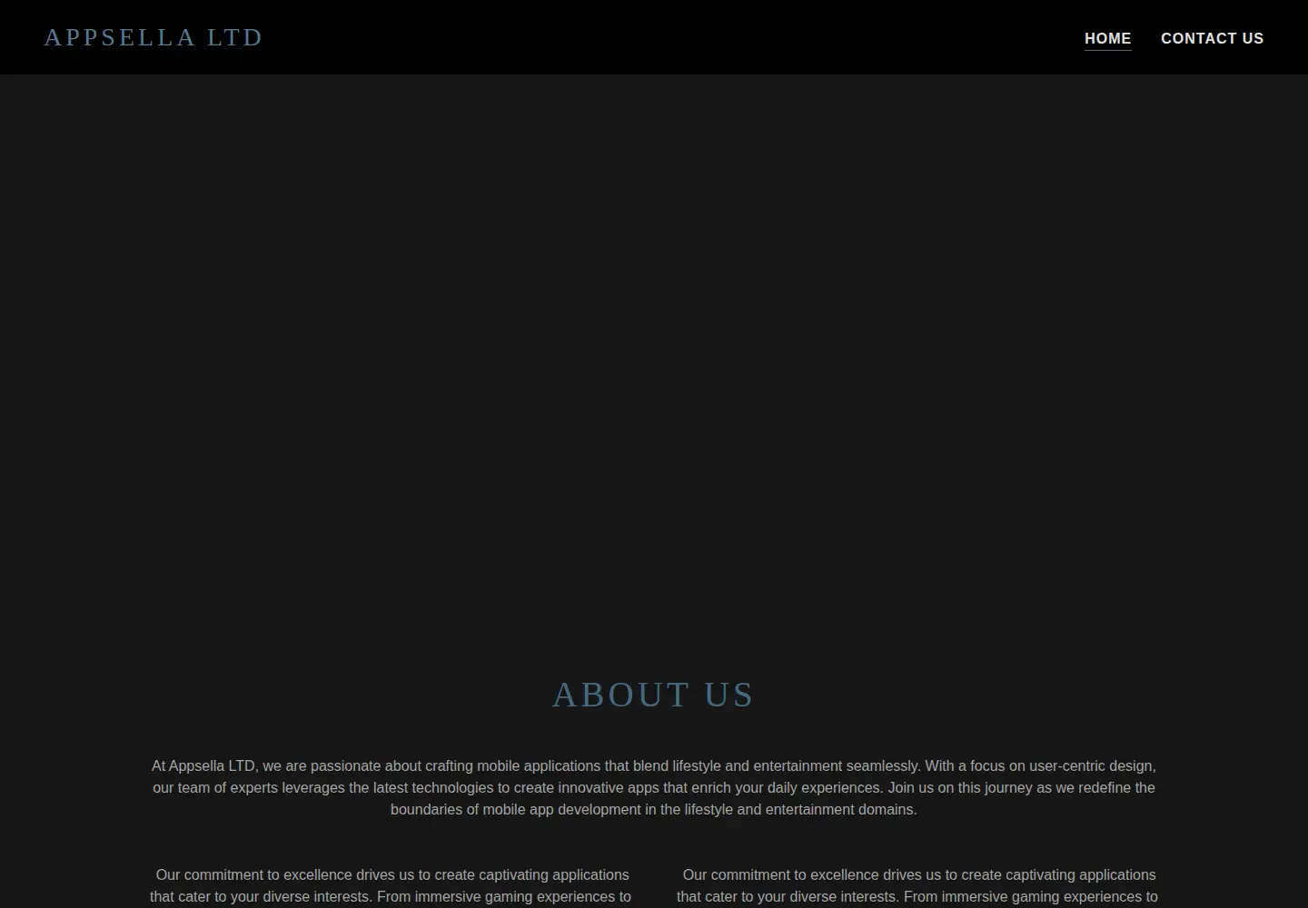 Captured homepage of appsella.tech in the current scan