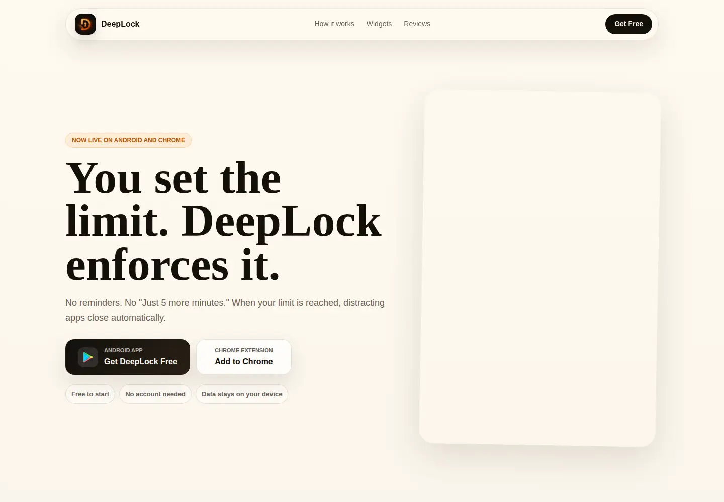 Captured homepage of deeplock.tech in the current scan