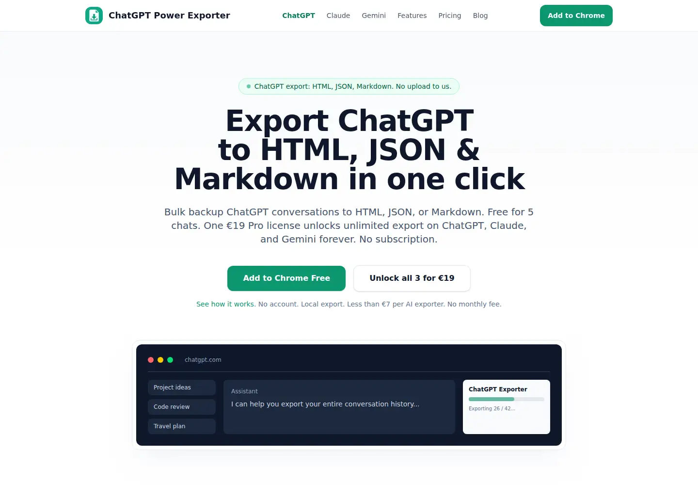 Captured homepage of gptexport.tech in the current scan