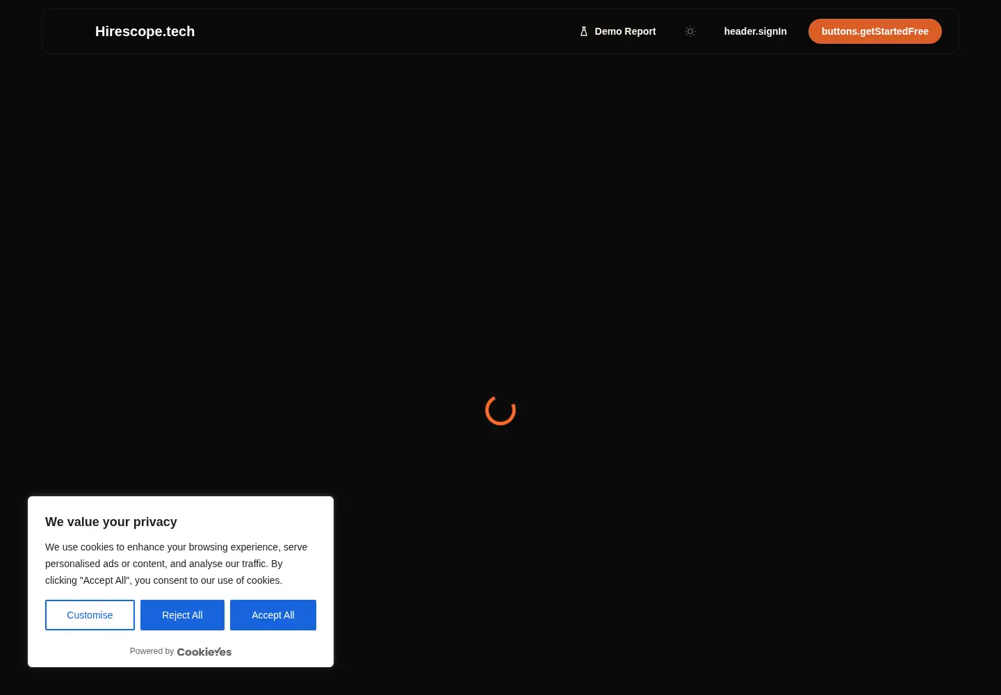 Screenshot of hirescope.tech