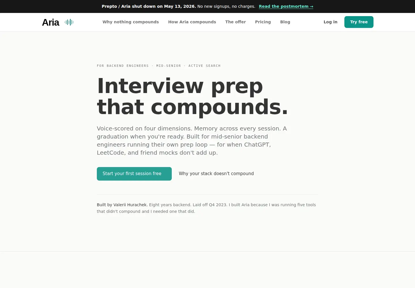 Screenshot of prepto.tech